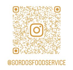 Instagram QR code for Gordos Food Service, a foodservice supplier connecting with wholesale food distribution customers and food industry professional